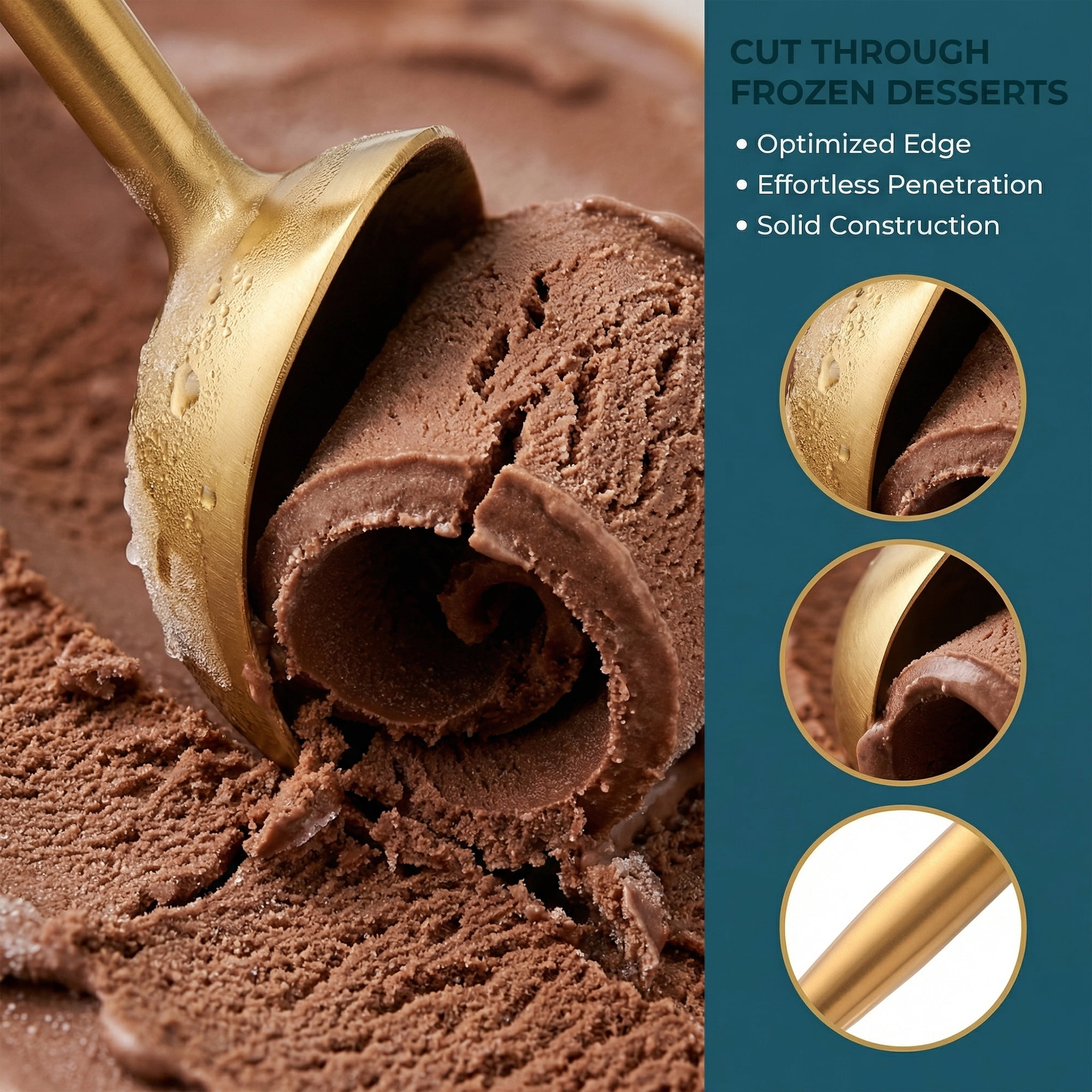 Unique Bargains Stainless Steel Ice Cream Scoop for Easy Release Gold