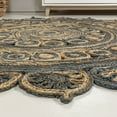 thumbnail image 6 of JONATHAN Y ANSA 5' Round Area Rug, Flora Medallion Bohemian Jute - Blue/Natural, RNF118A-5R, 6 of 6