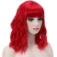 thumbnail image 5 of BERON Red Wigs Short Curly Bob Wig with Bangs Wavy Hair Wigs 14 Inches Women's Synthetic Wigs Daily Party Use, 5 of 5