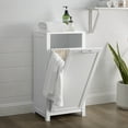 thumbnail image 4 of Crosley Furniture Savannah Linen Laundry Hamper, White, 4 of 15
