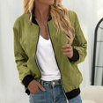 thumbnail image 2 of Duoif Veste Femme, Veste Décontractée Imprimée à la Mode pour Femmes, Cardigan à Fermeture Éclair, Vert TG, 2 of 5