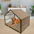 thumbnail image 2 of Geometric Pet House, Bohemian Rhombus Composition with Triangles Composition Mexican Folklore, Outdoor & Indoor Portable Dog Kennel with Pillow and Cover, 5 Sizes, Multicolor, by Ambesonne, 2 of 4