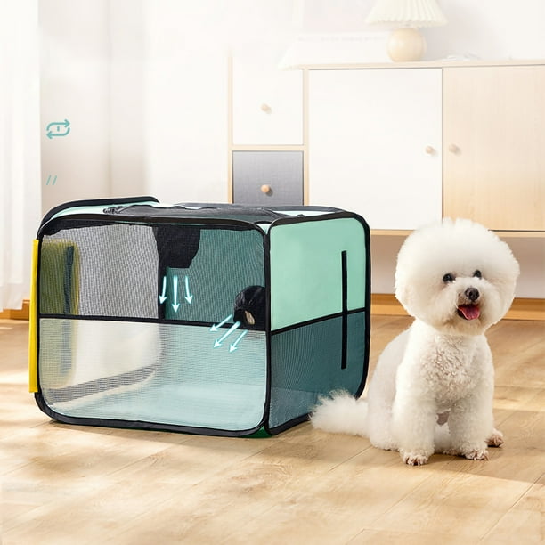 Pet Hair Drying Cage Pet Hair Drying Box Tear Resistant Breathable Foldable Large Capacity Cat Dog Hair Blowing Cage For Home Travel Green 52x52x40cm 20.5x20.5x15.7in ANGGREK Otros Walmart en linea
