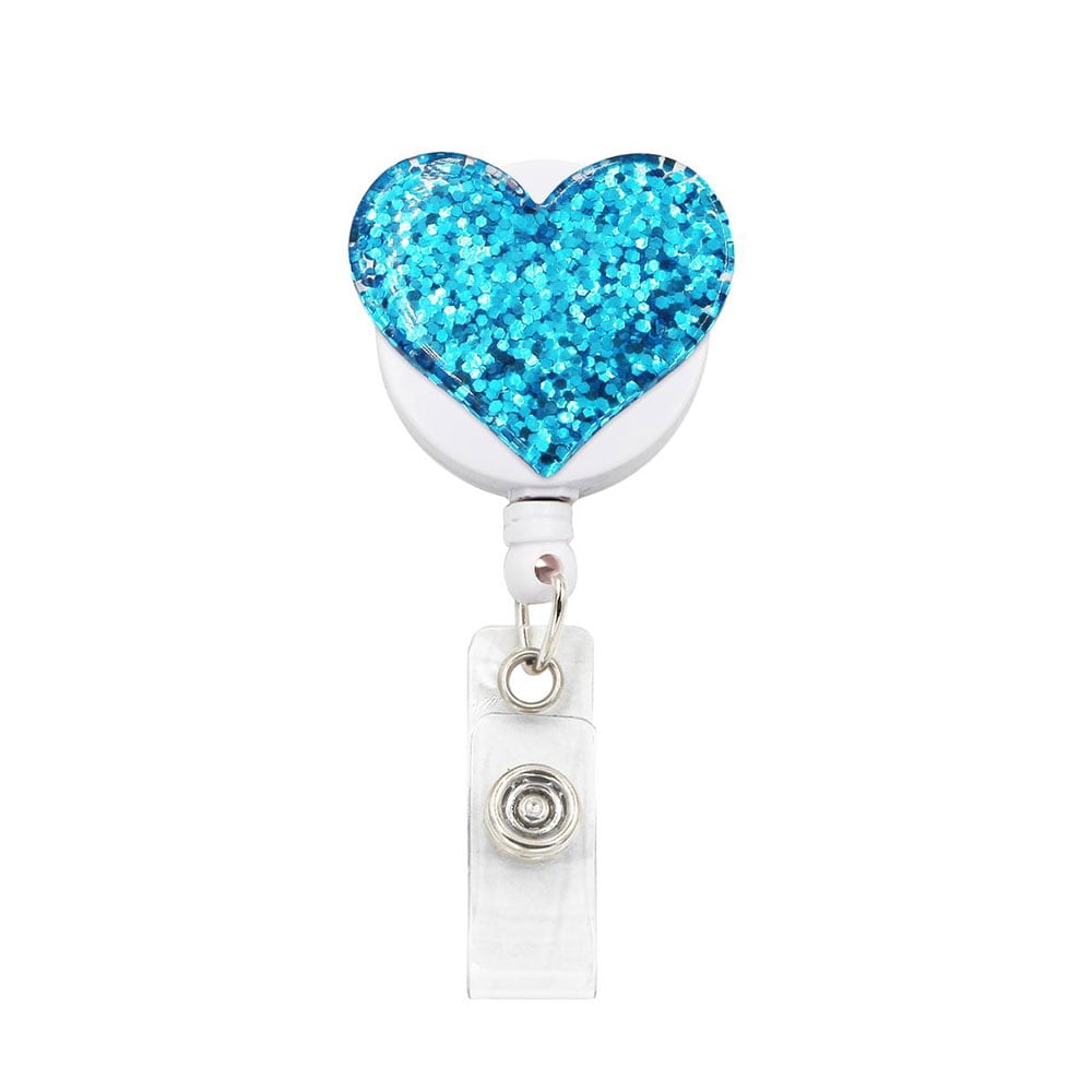 SagaSave Retractable Badge Holder Badge Clips ID Card Name Tags Keys Heart Shape 10 Color