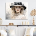 thumbnail image 2 of Designart "Stylish Woman With Hat Timeless Beauty I" Fashion Metal Art Print, 2 of 5