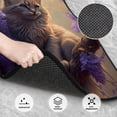 thumbnail image 3 of Fuzoiu Purple Flower Lazy Cat Print Carpet Floor Mats for Car,Car Foot Mat Set,Universal Fit 4 Piece Mat Pad Set,Fits Most Cars Trucks Vans Sedans SUV Auto Carpet Mat Se, 3 of 7