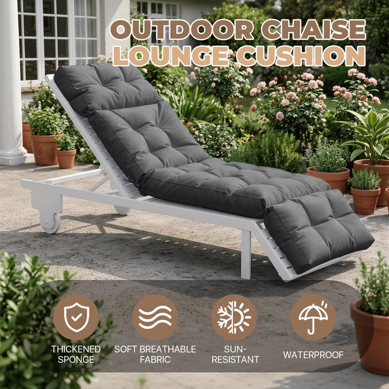 BaPiPro 4-Segment Chaise Lounge Cushion, Gray All-Weather photo 5