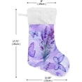 thumbnail image 2 of Coolnut 17.7 Inch Christmas Stockings, 1 PCS Lavender & Butterfly Presonalized Large Stocking Sock for Family Holiday Xmas Party Decorations, 2 of 7