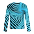 thumbnail image 4 of DeHolifer T-shirts for Men Casual Strip Printed Long Sleeve Crewneck T-shirts Loose Fashion Blouse Tops Blue M, 4 of 5