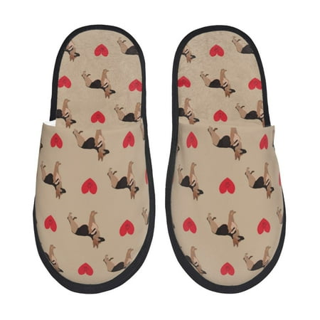 

House Slippers for Women and Men German Shepherd Dog No.1003 Comfy Fuzzy Bedroom Slippers Furry Home Shoes for Indoor Outdoor