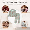 thumbnail image 7 of Lsque Autumn Branches Fox and Mushrooms Pattern Long Sleeve Pajama Set for Women - Soft 2-Piece Sleepwear and Loungewear Set with Pockets, Comfy Nightwear-Medium, 7 of 7