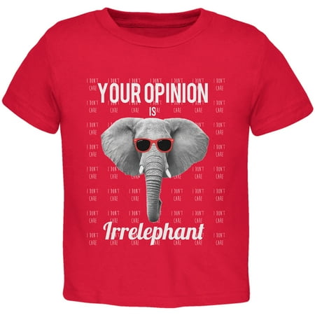 

Paws - Elephant Your Opinion is Irrelephant Red Toddler T-Shirt - 2T