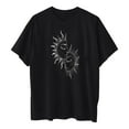 thumbnail image 3 of Fesfesfes Summer Tops for Women Sun and Moon Graphic Tees Loose Crewneck Short Sleeve Tops Casual Streetwear Tunic Tops, 3 of 8