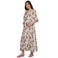 thumbnail image 2 of Moomaya Kimono Kaftan de Maternité en Coton pour Femmes Longue Robe Maxi Vêtements, 2 of 5