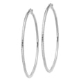 thumbnail image 2 of 14k White Gold Hoop Earrings for Women, Classic Round Diamond Cut Texture, Lightweight Polished Fashion Jewelry for Everyday or Formal Wear, 2 of 6