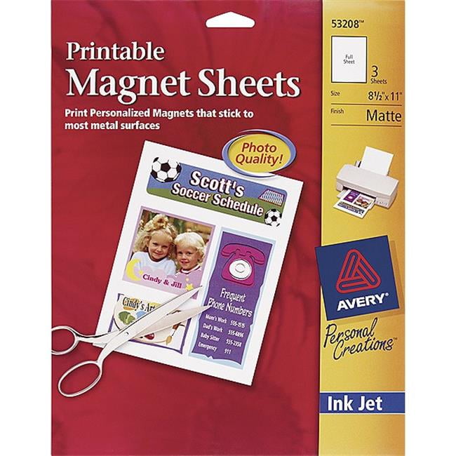 Avery Printable Magnet Sheet Matte 8.5x11 Matte 3 Pk photo about Printable Magnet known as Avery Printable Magnet Sheet Matte 8.5x11 Matte 3 Pk
