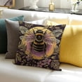 thumbnail image 3 of BANET Square Size Throw Pillow Covers , Soft Short Plush Double-Sided Printing Decorative Pillow Protector, with Hidden Zipper Sofa Pillowcase Cushion For Home Bed Couch, Bee Flowers 12x12in, 3 of 5