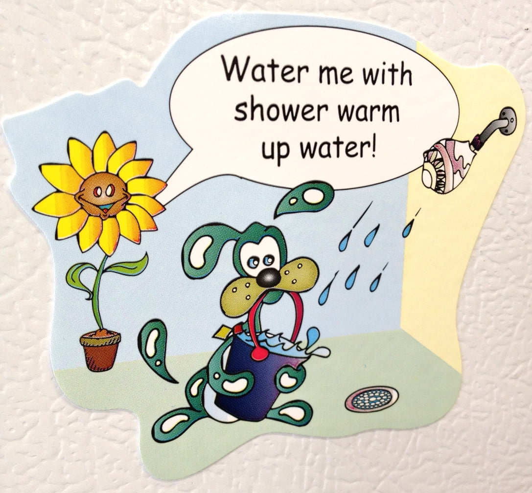 Fun Bathroom Vinyl Cling - WATER & ENERGY Characters Roll of 100