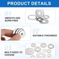 thumbnail image 4 of 20 Pcs M8.5 304 Stainless Steel Flat Washers 8.5mm ID 24mm OD 1.2mm Thick, Silver, 4 of 6