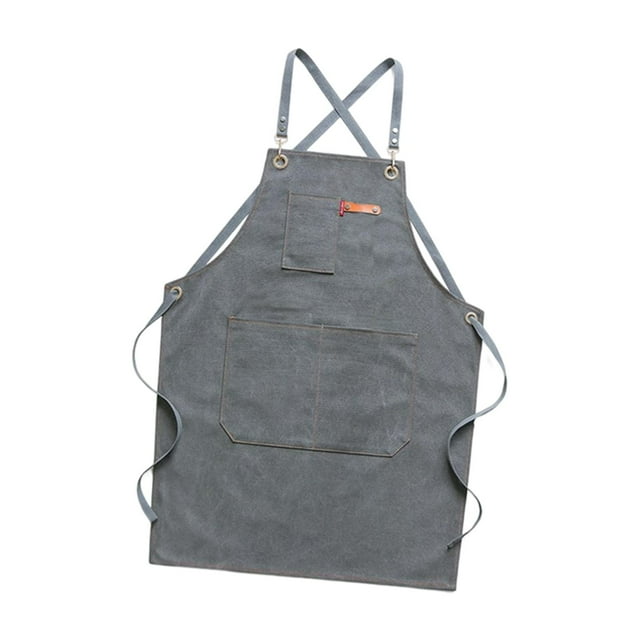 Delantal de barbero Sunnimix Lona con bolsillos Gris