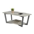 thumbnail image 4 of Convenience Concepts Graystone Coffee Table with Open Concept Bottom Shelf, Gray Faux Birch Wood, 4 of 8