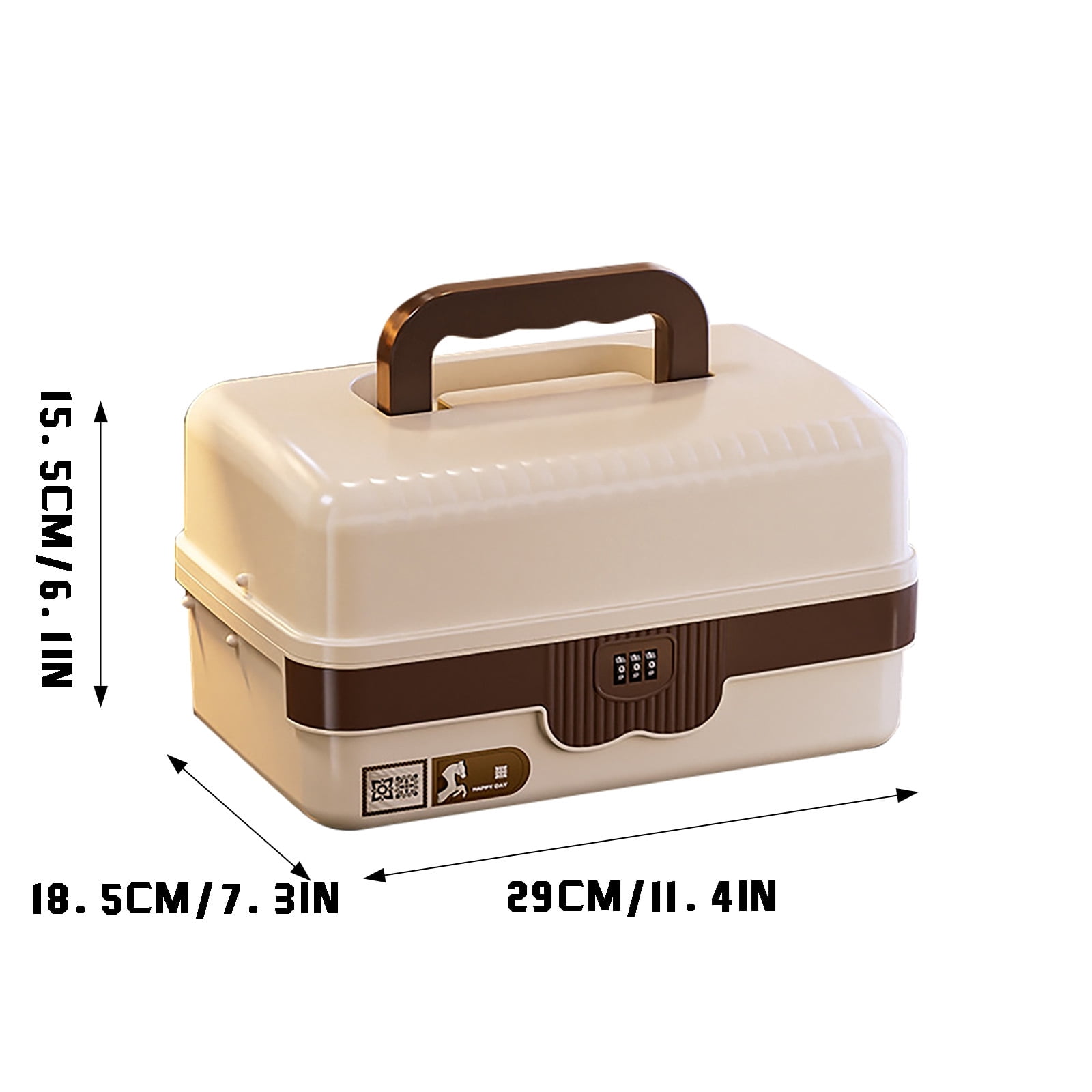 Portable Folding Craft Organizer with 3 and Lock Secure -Compartment Storage for Sewing Supplies and Tackle