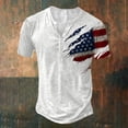 thumbnail image 2 of Mens 250th Anniversary Usa Shirt Graphic Henley Shirts Vintage Short Sleeve Tee Casual Button Down Independence Day Shirts, 2 of 4