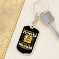 thumbnail image 6 of Everybody Is A Trucker Swivel Keychain Dog Tag Stainless Steel or 18k Gold, 6 of 10