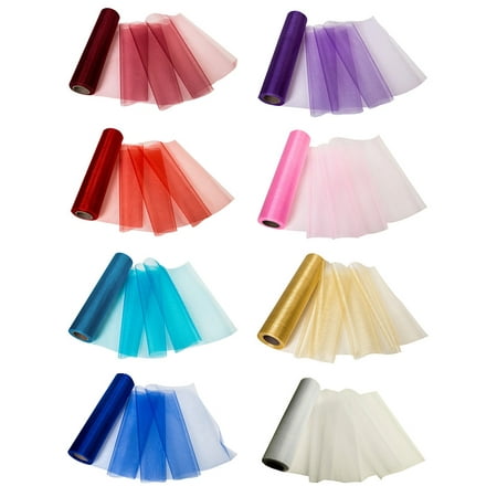 11 Inches X 27 Yards Organza Roll Soft Sash Fabric Wedding Chair Cover Bows Table For Party 8 Colors Optional