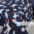 thumbnail image 5 of PiccoCasa 3 Piece Full Size Kid's Comforter Set Space Astronaut Pattern Navy Blue, 5 of 7