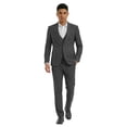 thumbnail image 3 of Tazzio Skinny Fit Peak Lapel 3 Piece Textured Suit Set with Double Breasted Vest, 3 of 4