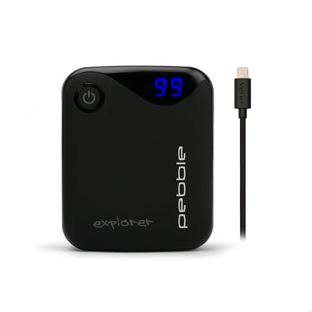Veho PEBBLE Explorer Pro Portable Power Bank with Apple MFi Lightning Cable for iPhone, Samsung Galaxy, LG, HTC, Sony, Nexus and Android Smartphone and Tablet, 8400mAh, Dual USB, Black (Best Root File Explorer For Android)