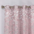 thumbnail image 4 of Superior Blackout Leaves Curtains Set of 2, Light Filtering Grommet Curtain Panel Set, Blush, 46"W x 63"L, 4 of 11