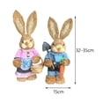 thumbnail image 2 of Set of 2 Rustic Straw Easter Bunnies – 14" Hand-Woven Standing Rabbits Figurines – Natural Spring Decor for Dining Table, Porch & Entryway (Pair) Style F, 2 of 6