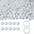 thumbnail image 7 of Topboutique White Glass Round Beads Bracelet Loose Beads Beads Imitative Gemstone Beads Crystal Beads Glass Beads for Bracelet Beading Crystal Jewelry Making DIY Necklace Earrings,150 Pcs 8mm, 7 of 7