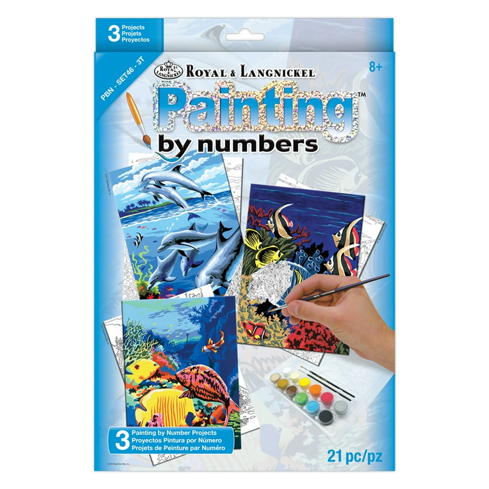Royal & Langnickel Painting By Numbers? 3 Project Value Pack, 'Sea Life