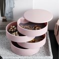 thumbnail image 2 of Clearance!piaybook Storage Organizer Jewelry Storage Box 4-Layer Rotatable Jewelry Accessory Storage Tray with Lid for Daily Use,Pink, 2 of 2