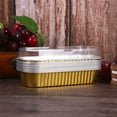 thumbnail image 3 of Monyance Disposable Bakeware 10Pcs Aluminum Foil Bread Loaf Pans 200ml (Golden)(6.5X2.56X1.18Inches), 3 of 10