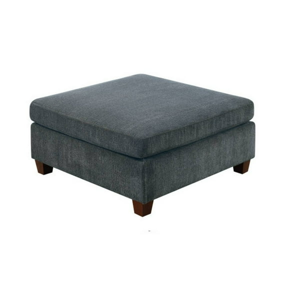 37 Inches Fabric Upholstered Wooden Ottoman- Gray