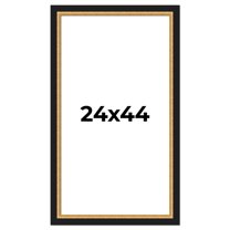 24x44 Frame Gold Real Wood Picture Frame Width 2.25 Inches | Interior Frame Depth 0.5 Inches |