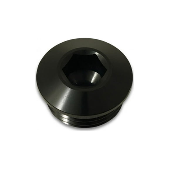 Vibrant Power 10993 Fitting Plug Internal Allen Head Male -8 AN O-Ring Low Profile Aluminum Black Anodized each