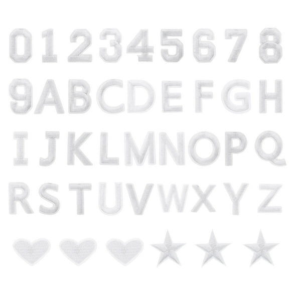 Uxcell 78 Pcs Iron on Letters and Numbers 1.5" A-Z Letter 0-9 Number for Clothing White