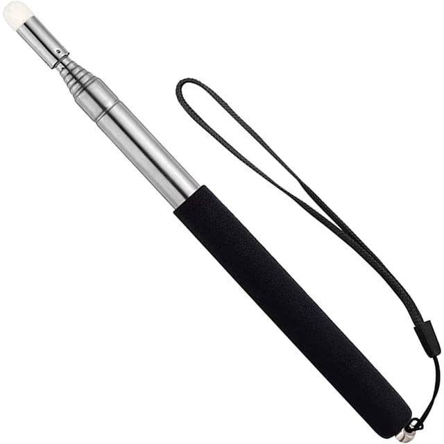 Pointeur de Présentation Extensible avec Sangle de Main, Baguette Télescopique Rétractable pour Enseignants, Pointeur Rétractable Bâton de Présentation pour l'Enseignement Guide de Classe (Noir)