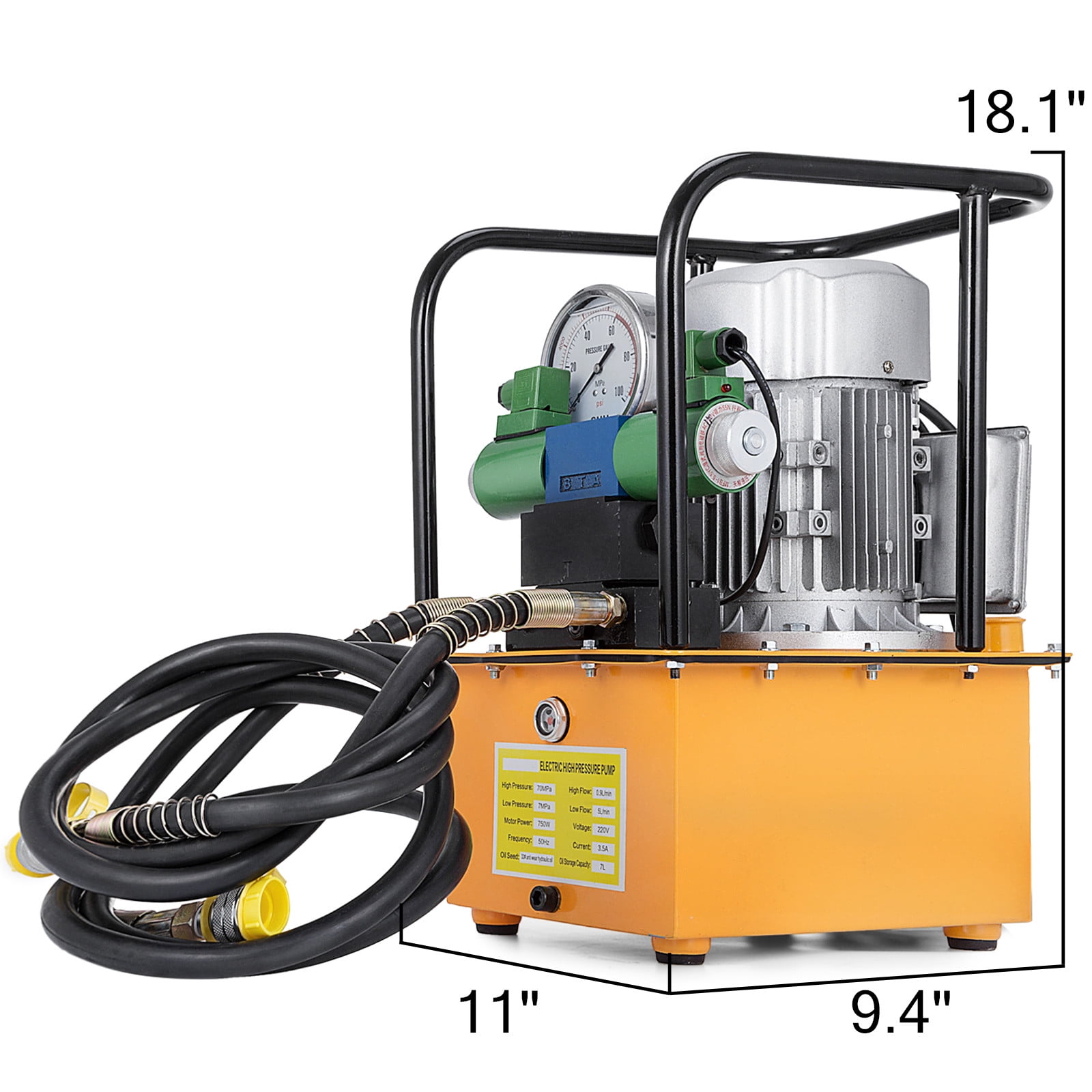 MosaicAL Electric Hydraulic Pump 10000 PSI Double Acting Driven Hydraulic Pump Manual Valve Electric Driven Hydraulic Pump with Solenoid Valve Oil Pressure Pump Double Acting 