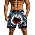 thumbnail image 3 of UVEASISHA Big And Tall Swimming Trunks for Men 3D Animal Print Elastic Waist Drawstring Vacation Shorts Comfort Loose Fit Summer Beach Shorts with Pockets Black 3XL, 3 of 9