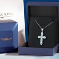 thumbnail image 5 of Gem Stone King 925 Sterling Silver Sky Blue Topaz and Lab Grown Diamond Cross Pendant Necklace for Women | 2.90 Cttw | Gemstone November Birthstone | Oval 6X4MM | With 18 inch Chain, 5 of 6