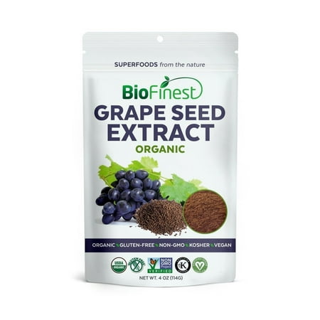 Biofinest Grapeseed Extract Powder - 100% Pure Freeze-Dried Antioxidants Superfood - USDA Certified Organic Kosher Vegan Raw Non-GMO - Boost Immunity Skin Health - For Smoothie Beverage Blend (4