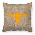 thumbnail image 2 of Carolines Treasures BB1053-BL-OR-PW1818 Yellow Jacket Burlap and Orange   Canvas Fabric Decorative Pillow BB1053 18H, 2 of 2