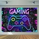 thumbnail image 1 of Fondo de videojuegos, fondo de pared de ladrillos con grafiti de neón, controlador de juegos para niños y adolescentes, suministros para fiestas de cumpleaños, pancartas de fotografía, decoración,, 1 of 4