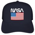 thumbnail image 2 of Nasa American Flag Worm Logo Foam Snapback Trucker Hat - Unisex for Men and Women, 2 of 5